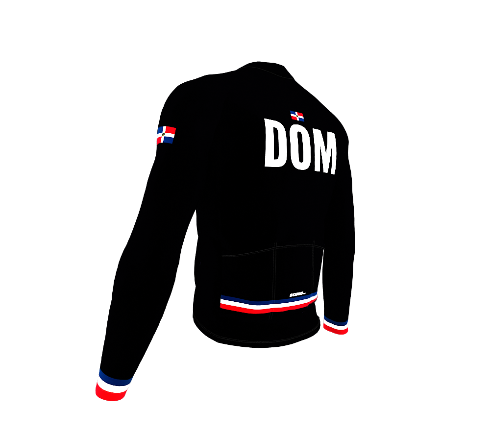ScudoPro Pro Thermal Long Sleeve Cycling Jersey Country CODE Dominican Republic Black | Men and Women