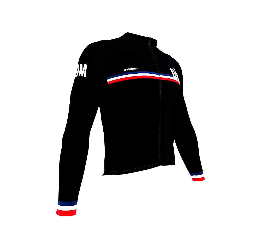 ScudoPro Pro Thermal Long Sleeve Cycling Jersey Country CODE Dominican Republic Black | Men and Women