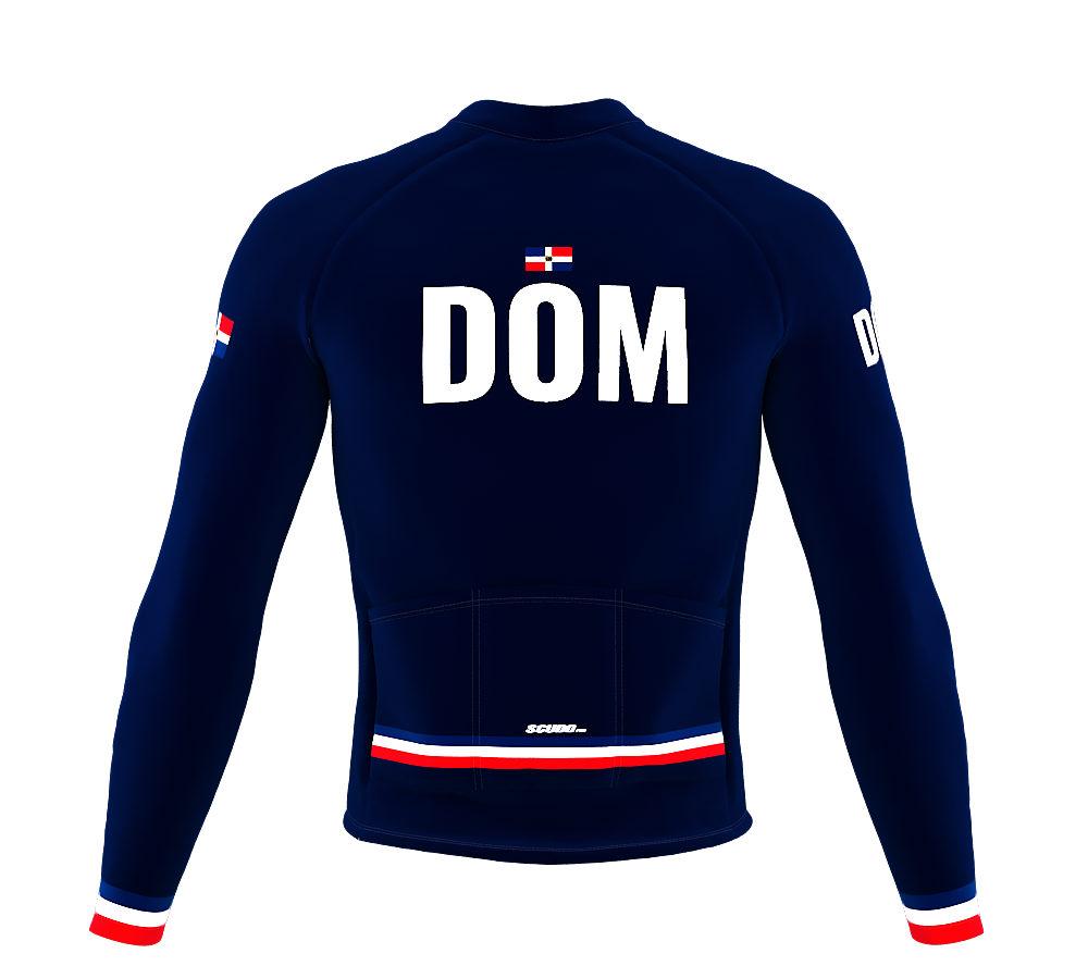 ScudoPro Pro Thermal Long Sleeve Cycling Jersey Country CODE Dominican Republic Blue | Men and Women
