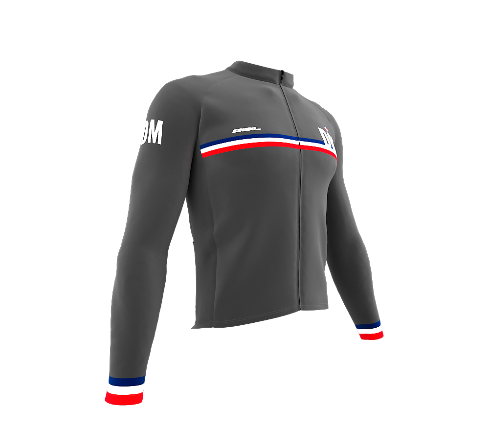 ScudoPro Pro Thermal Long Sleeve Cycling Jersey Country CODE Dominican Republic Gray | Men and Women
