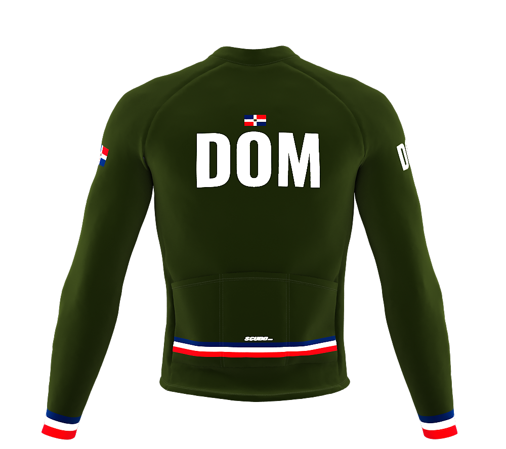 ScudoPro Pro Thermal Long Sleeve Cycling Jersey Country CODE Dominican Republic Green | Men and Women