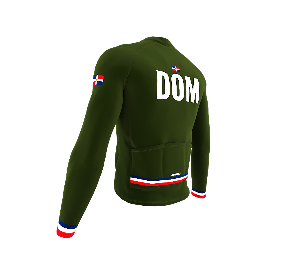 ScudoPro Pro Thermal Long Sleeve Cycling Jersey Country CODE Dominican Republic Green | Men and Women