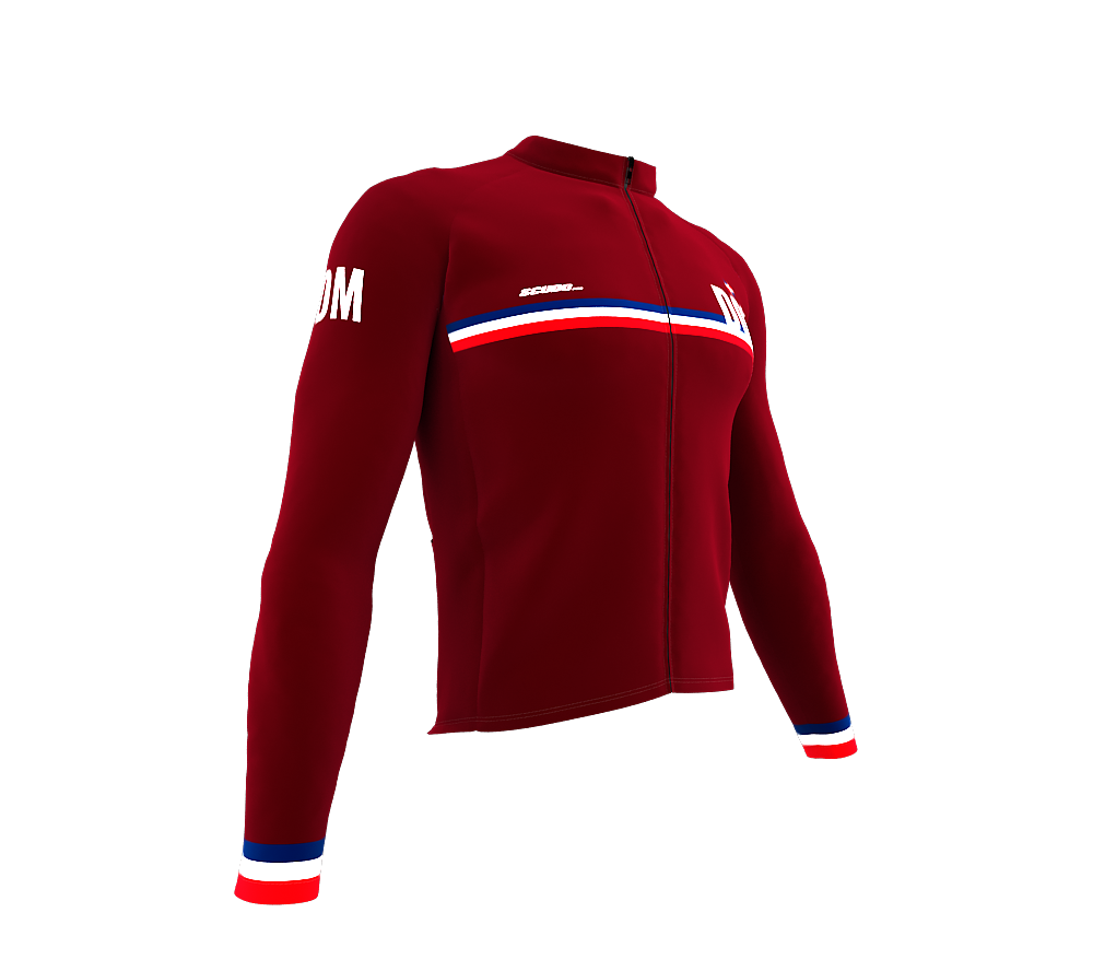 ScudoPro Pro Thermal Long Sleeve Cycling Jersey Country CODE Dominican Republic Vine | Men and Women