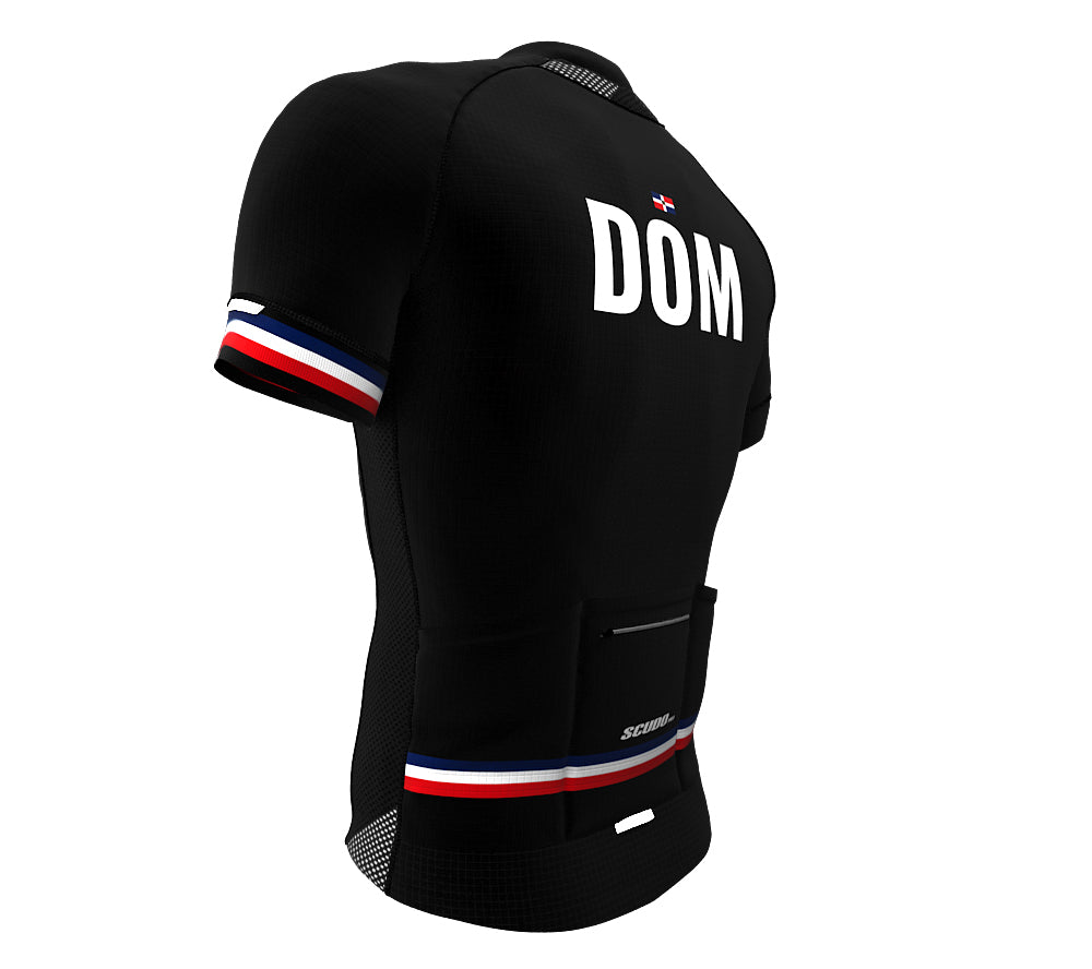 Dominican Republic Black CODE Short Sleeve Cycling PRO Jersey for Men and Women