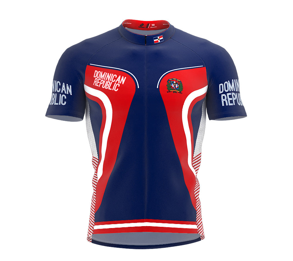 Dominican Republic  Full Zipper Bike Short Sleeve Cycling Jersey