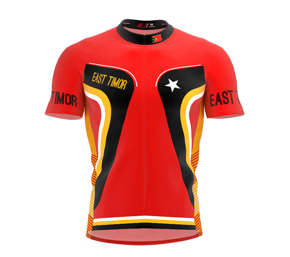 East Timor  Full Zipper Bike Short Sleeve Cycling Jersey