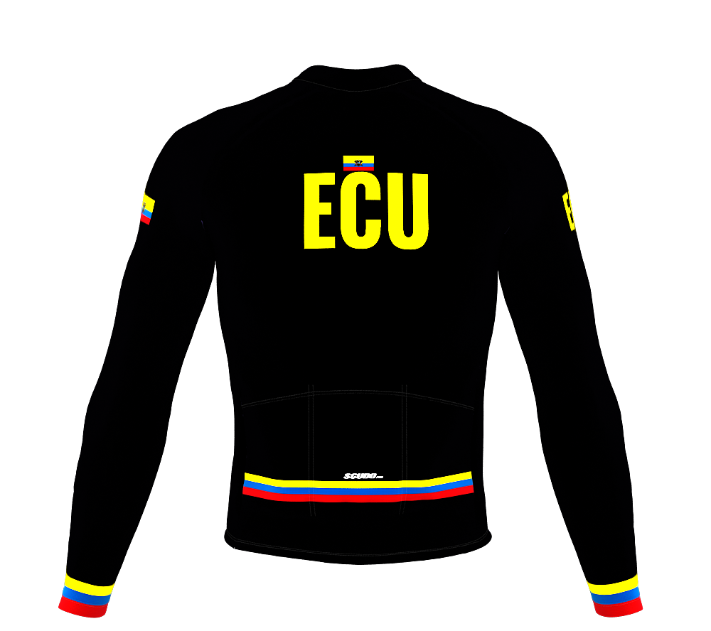 ScudoPro Pro Thermal Long Sleeve Cycling Jersey Country CODE Ecuador Black | Men and Women