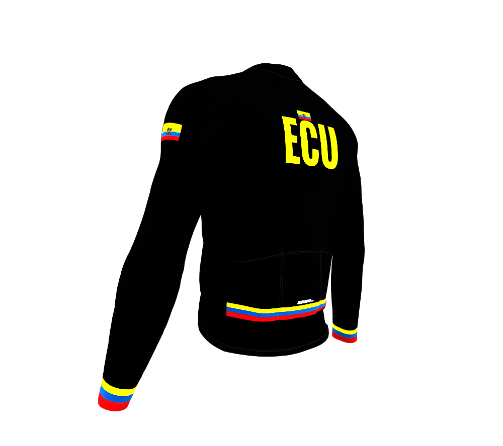 ScudoPro Pro Thermal Long Sleeve Cycling Jersey Country CODE Ecuador Black | Men and Women