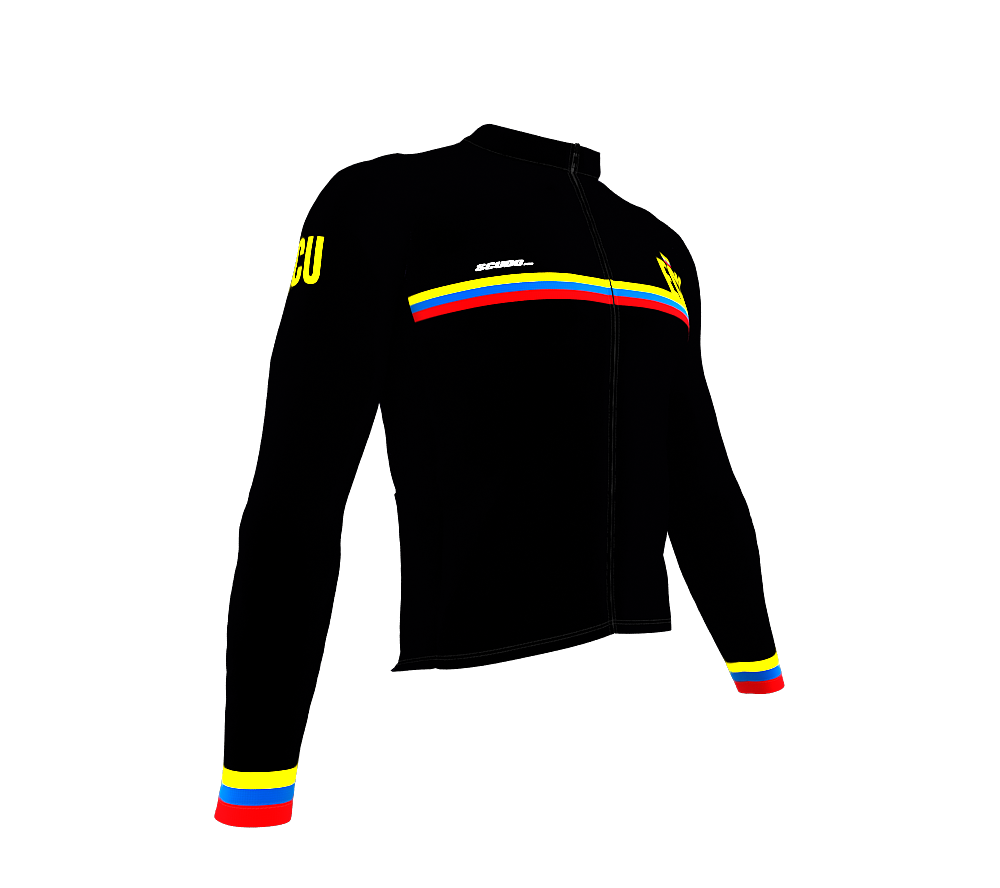 ScudoPro Pro Thermal Long Sleeve Cycling Jersey Country CODE Ecuador Black | Men and Women