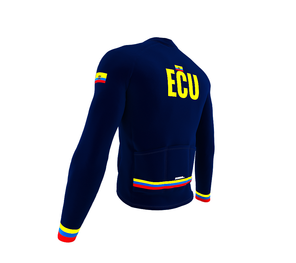 ScudoPro Pro Thermal Long Sleeve Cycling Jersey Country CODE Ecuador Blue | Men and Women