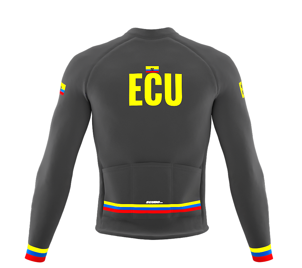 ScudoPro Pro Thermal Long Sleeve Cycling Jersey Country CODE Ecuador Gray | Men and Women