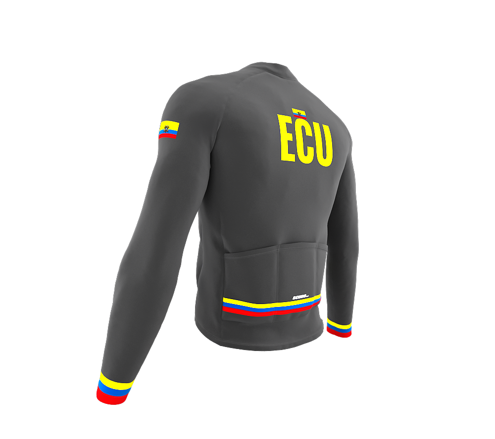 ScudoPro Pro Thermal Long Sleeve Cycling Jersey Country CODE Ecuador Gray | Men and Women