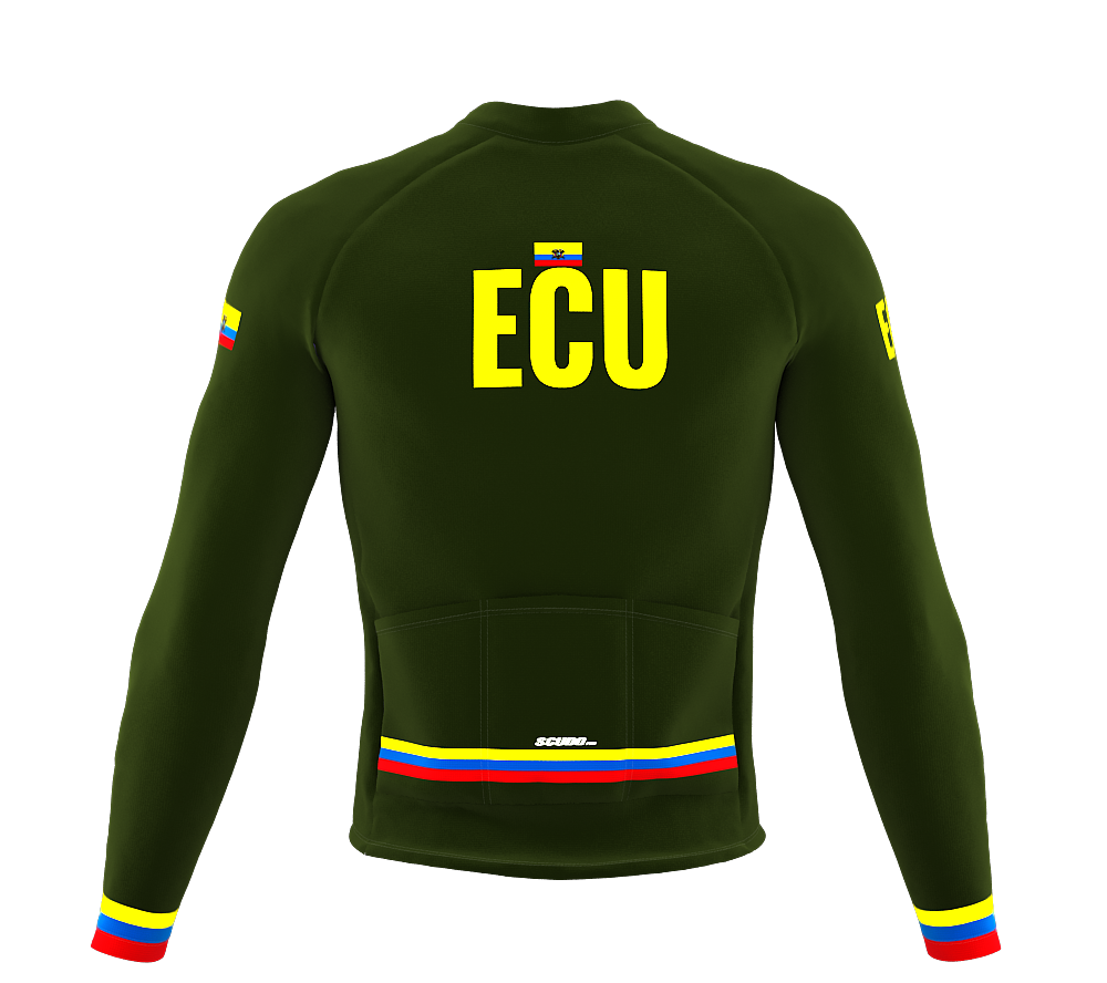 ScudoPro Pro Thermal Long Sleeve Cycling Jersey Country CODE Ecuador Green | Men and Women