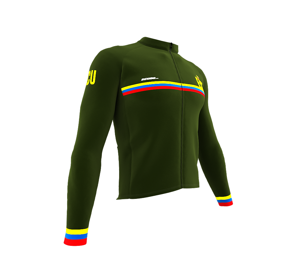 ScudoPro Pro Thermal Long Sleeve Cycling Jersey Country CODE Ecuador Green | Men and Women