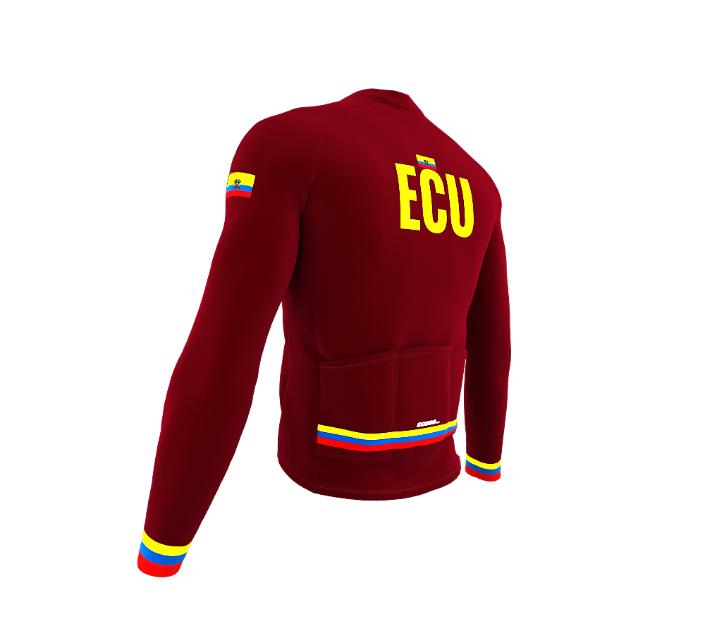 ScudoPro Pro Thermal Long Sleeve Cycling Jersey Country CODE Ecuador Vine | Men and Women