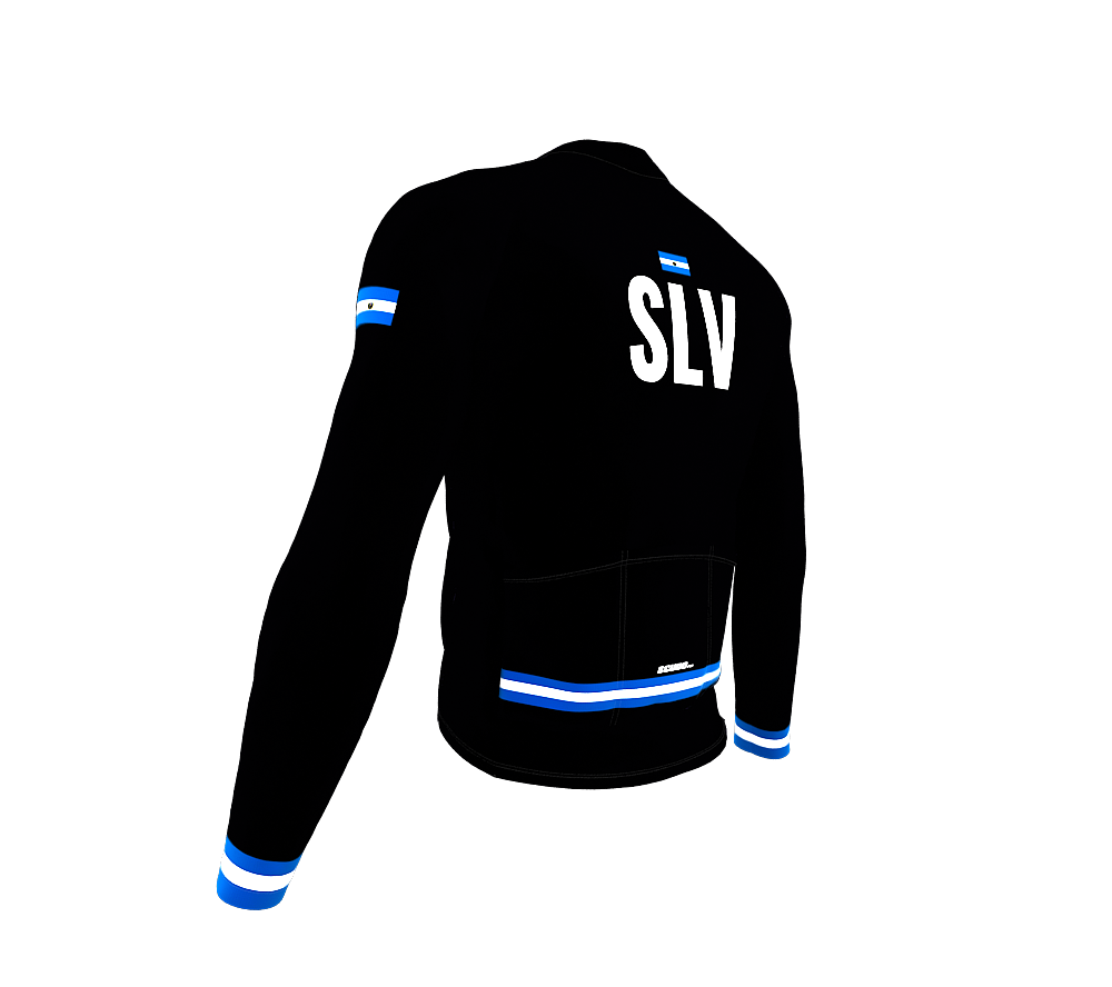 ScudoPro Pro Thermal Long Sleeve Cycling Jersey Country CODE El Salvador Black | Men and Women