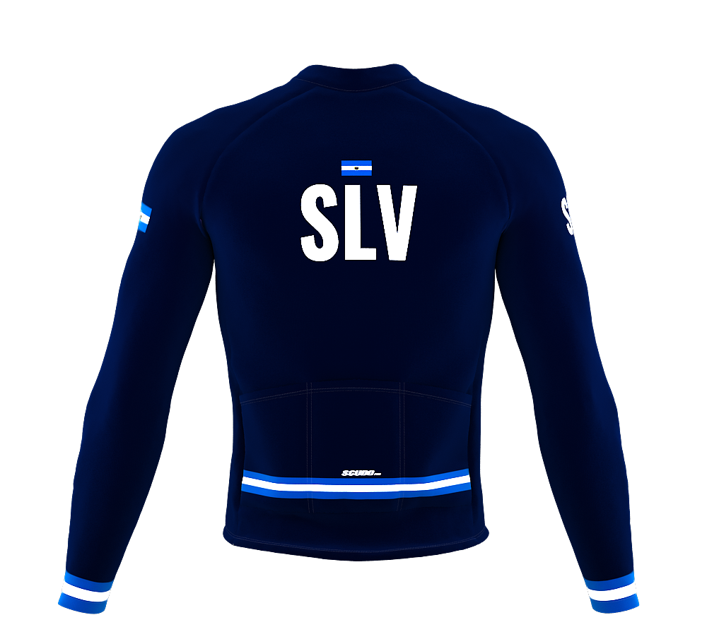 ScudoPro Pro Thermal Long Sleeve Cycling Jersey Country CODE El Salvador Blue | Men and Women