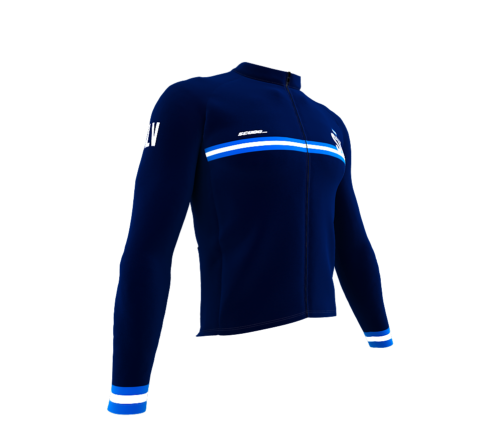 ScudoPro Pro Thermal Long Sleeve Cycling Jersey Country CODE El Salvador Blue | Men and Women