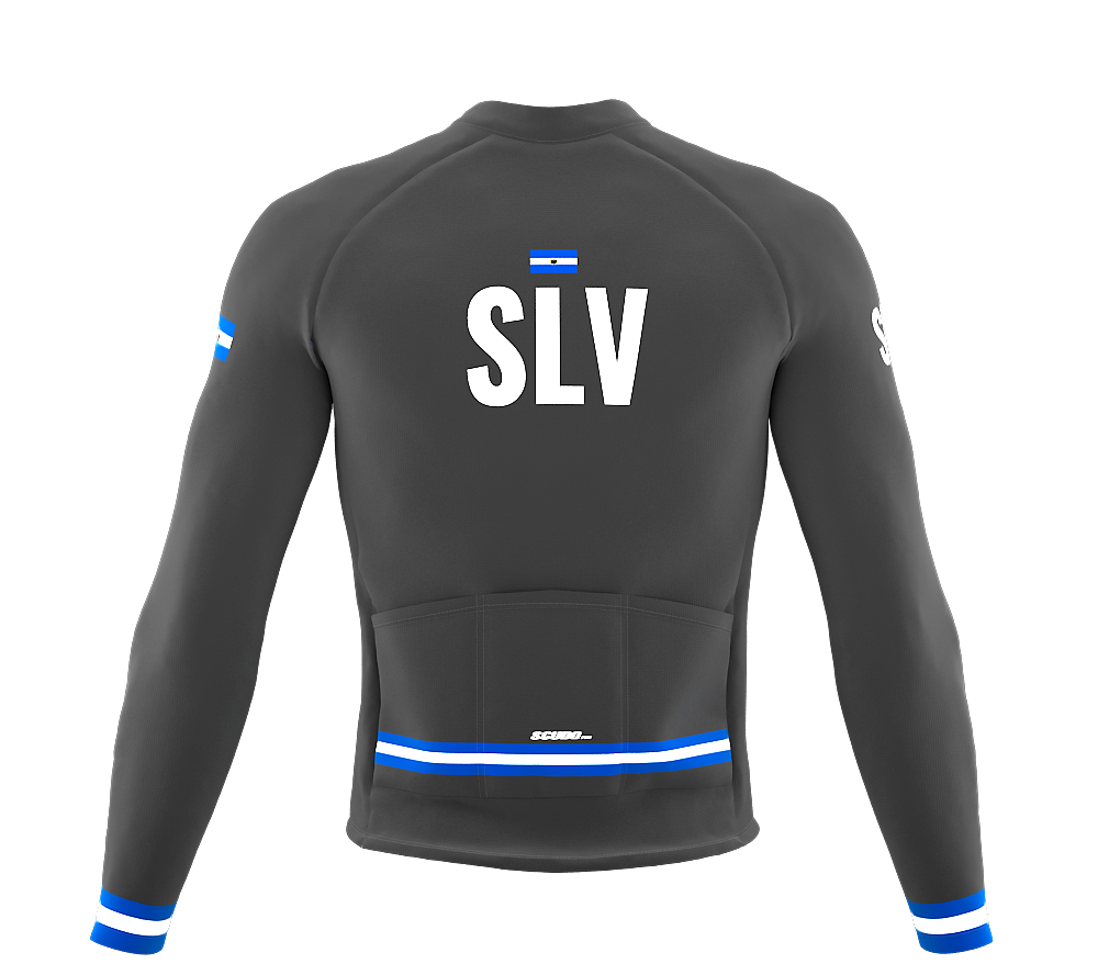 ScudoPro Pro Thermal Long Sleeve Cycling Jersey Country CODE El Salvador Gray | Men and Women