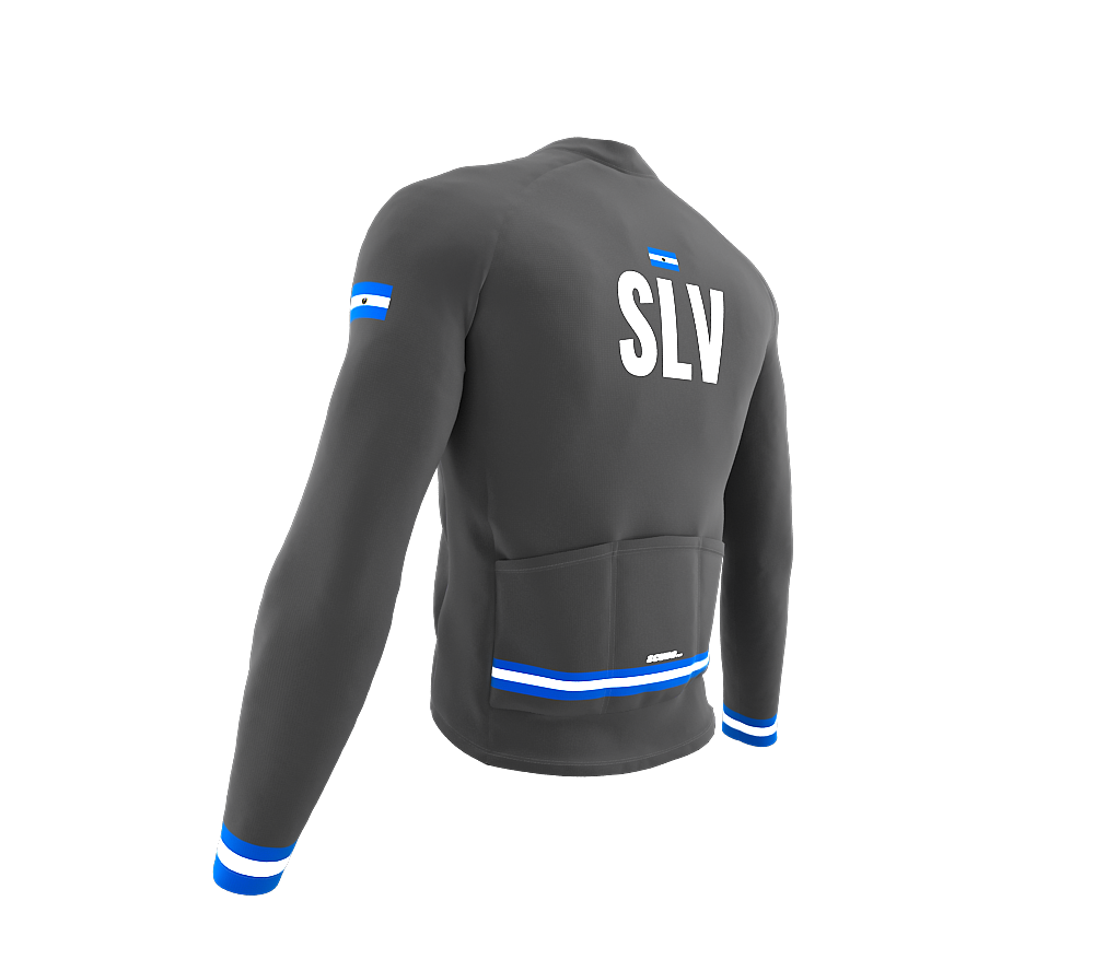 ScudoPro Pro Thermal Long Sleeve Cycling Jersey Country CODE El Salvador Gray | Men and Women