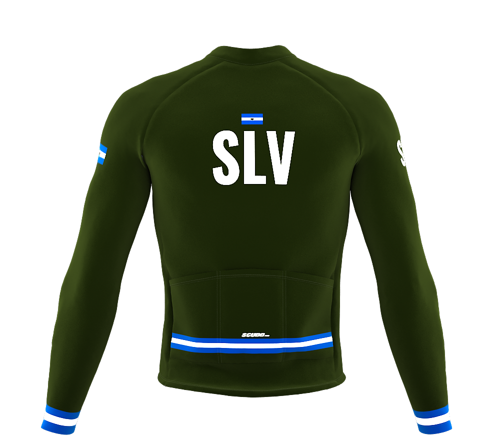ScudoPro Pro Thermal Long Sleeve Cycling Jersey Country CODE El Salvador Green | Men and Women