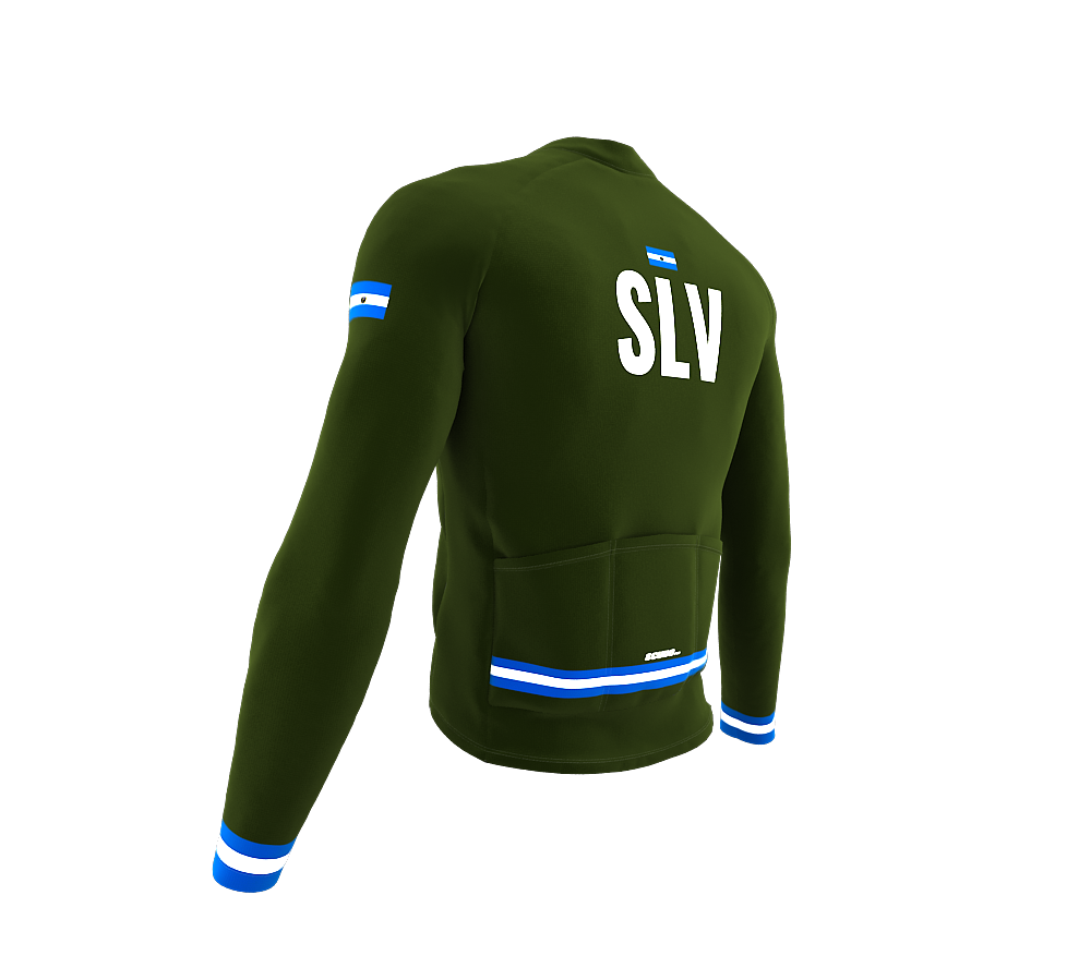 ScudoPro Pro Thermal Long Sleeve Cycling Jersey Country CODE El Salvador Green | Men and Women