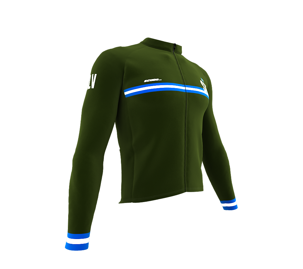 ScudoPro Pro Thermal Long Sleeve Cycling Jersey Country CODE El Salvador Green | Men and Women