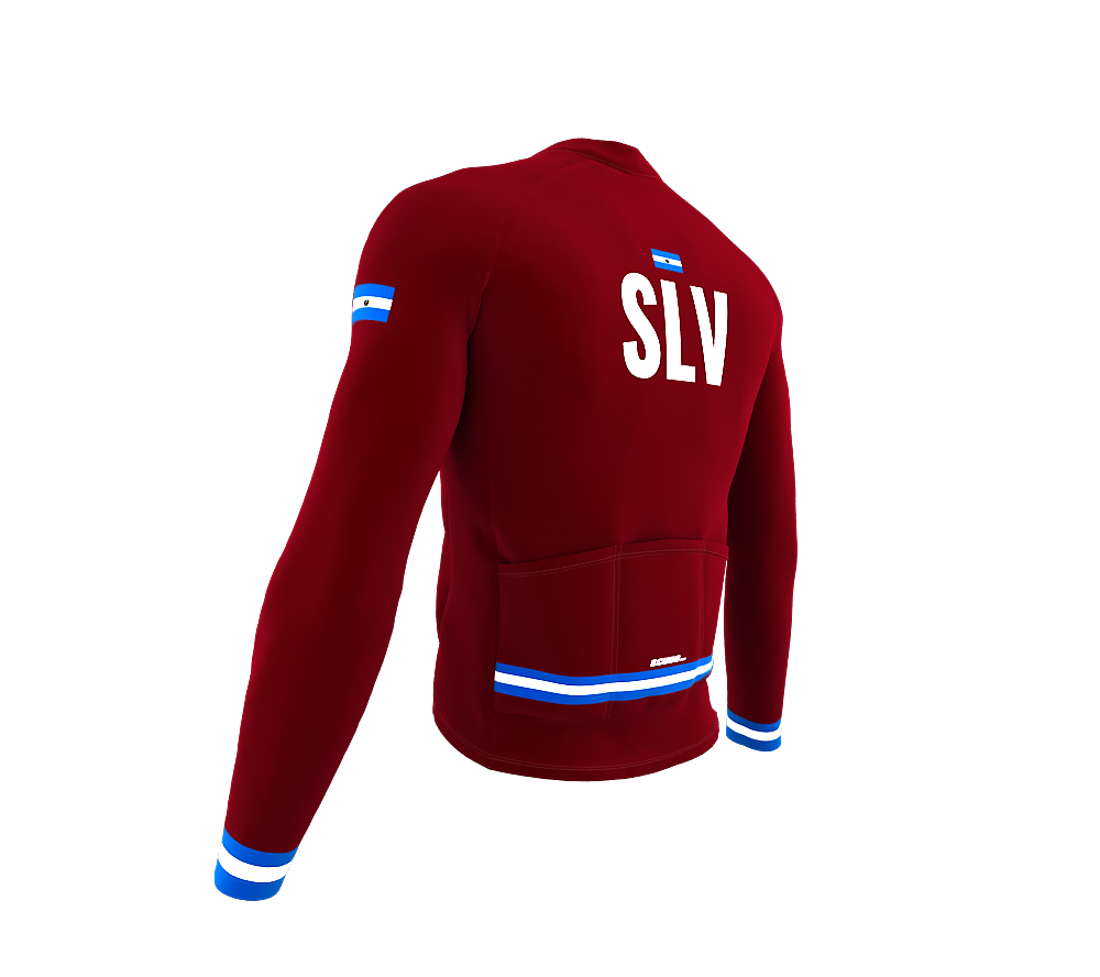 ScudoPro Pro Thermal Long Sleeve Cycling Jersey Country CODE El Salvador Vine | Men and Women