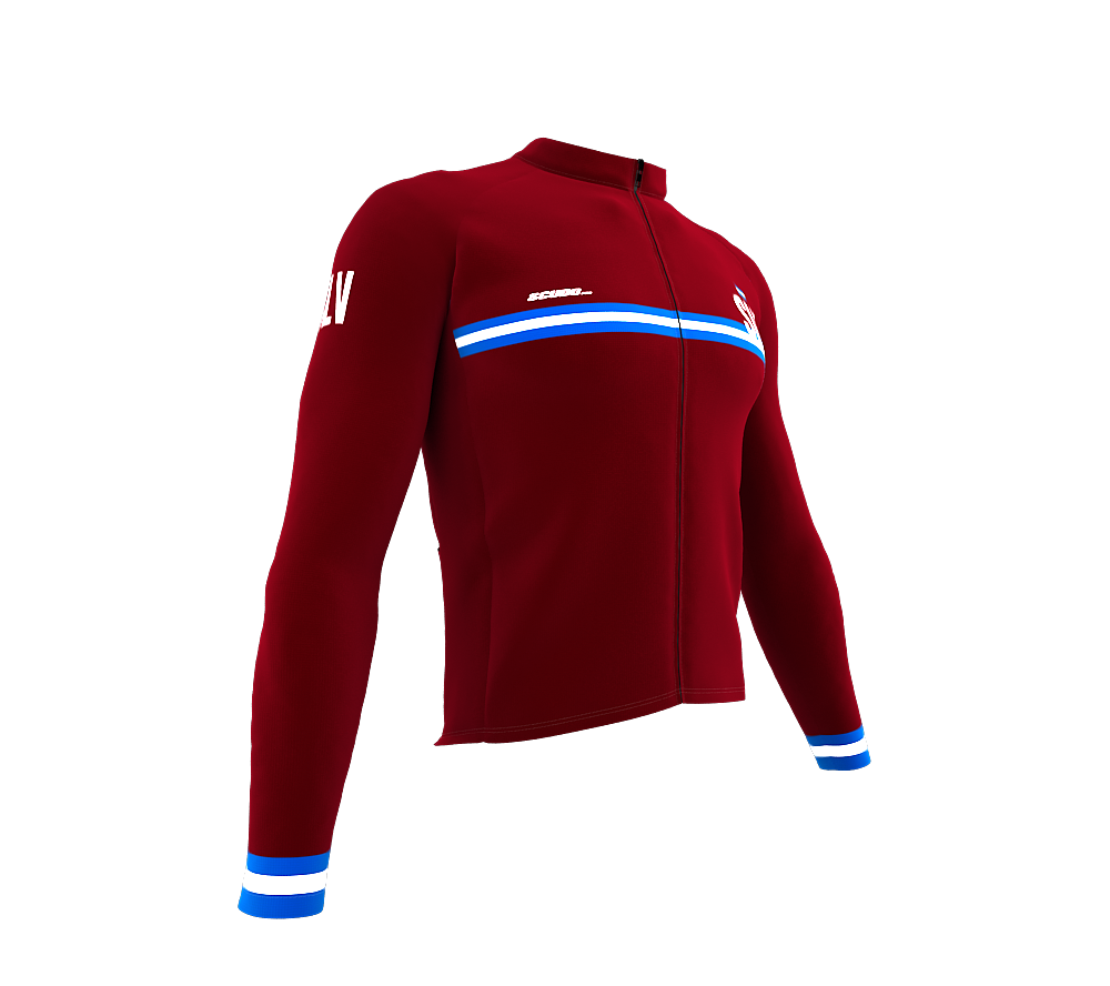 ScudoPro Pro Thermal Long Sleeve Cycling Jersey Country CODE El Salvador Vine | Men and Women