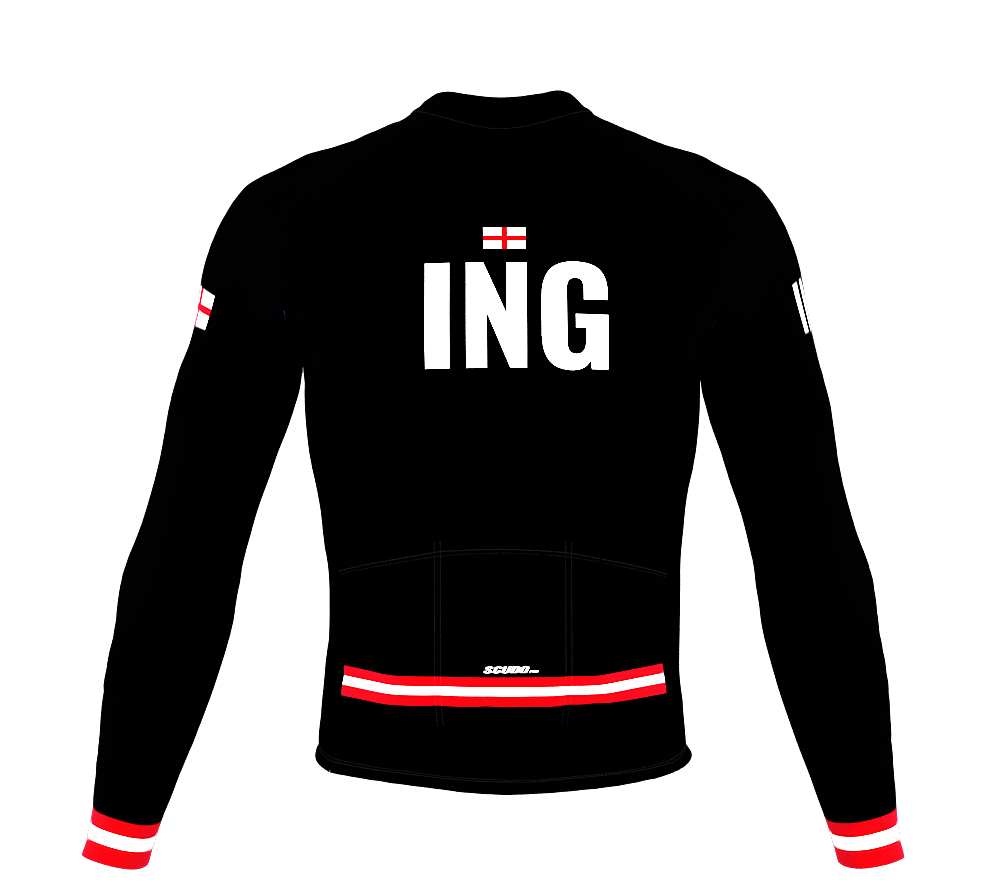 ScudoPro Pro Thermal Long Sleeve Cycling Jersey Country CODE England Black | Men and Women