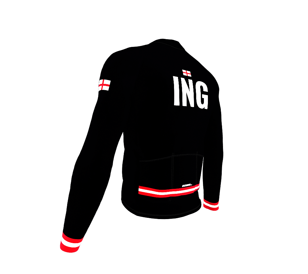 ScudoPro Pro Thermal Long Sleeve Cycling Jersey Country CODE England Black | Men and Women