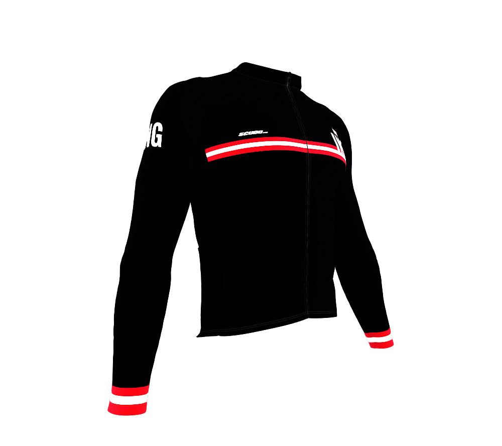 ScudoPro Pro Thermal Long Sleeve Cycling Jersey Country CODE England Black | Men and Women