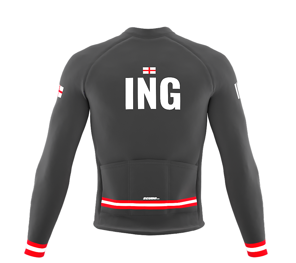 ScudoPro Pro Thermal Long Sleeve Cycling Jersey Country CODE England Gray | Men and Women