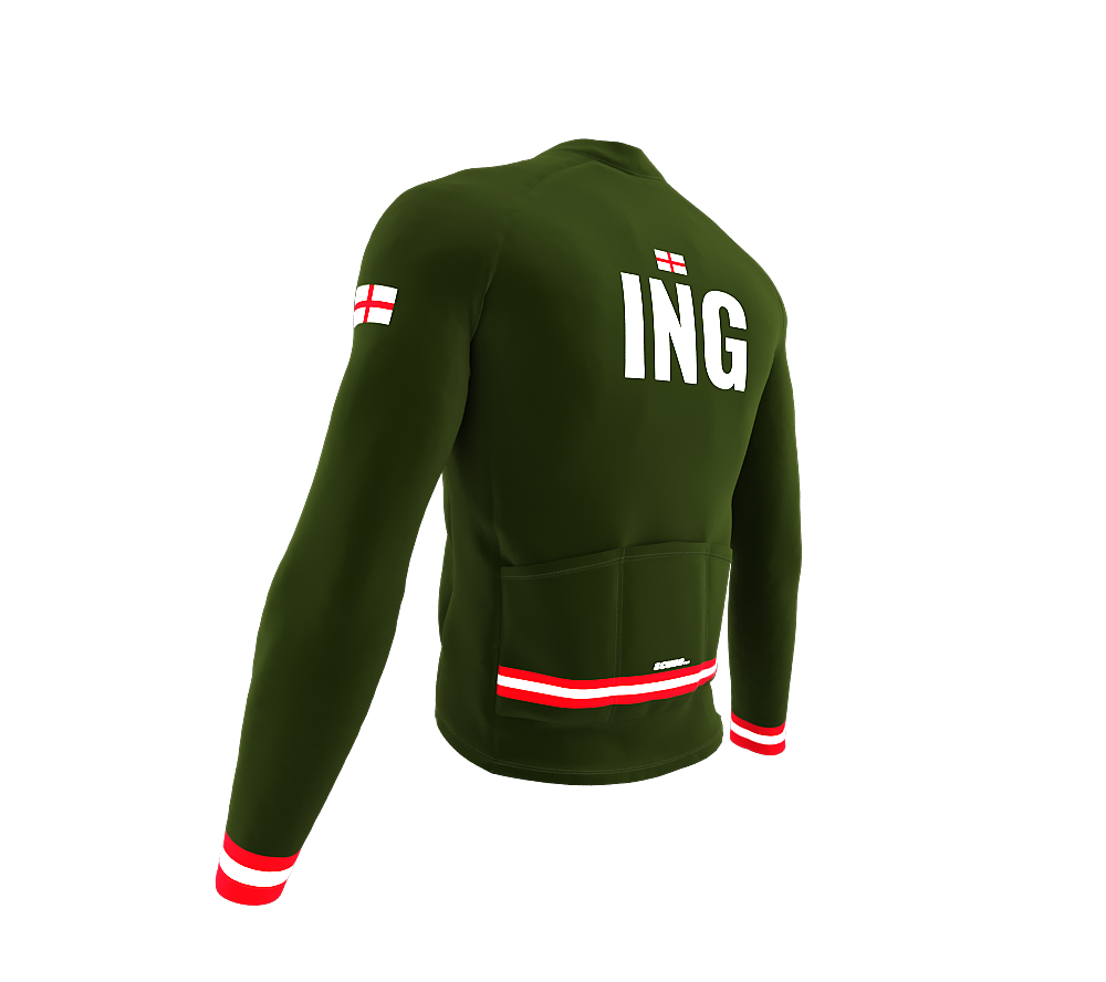 ScudoPro Pro Thermal Long Sleeve Cycling Jersey Country CODE England Green | Men and Women