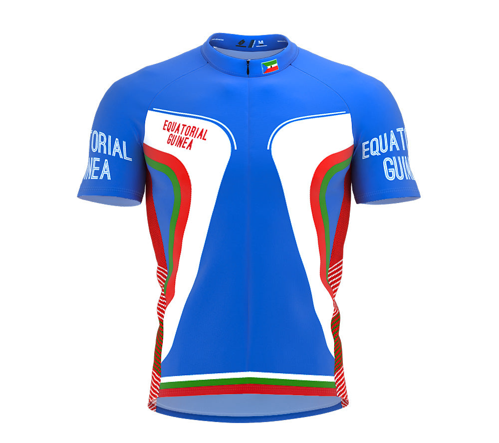 Equatorial Guinea  Full Zipper Bike Short Sleeve Cycling Jersey