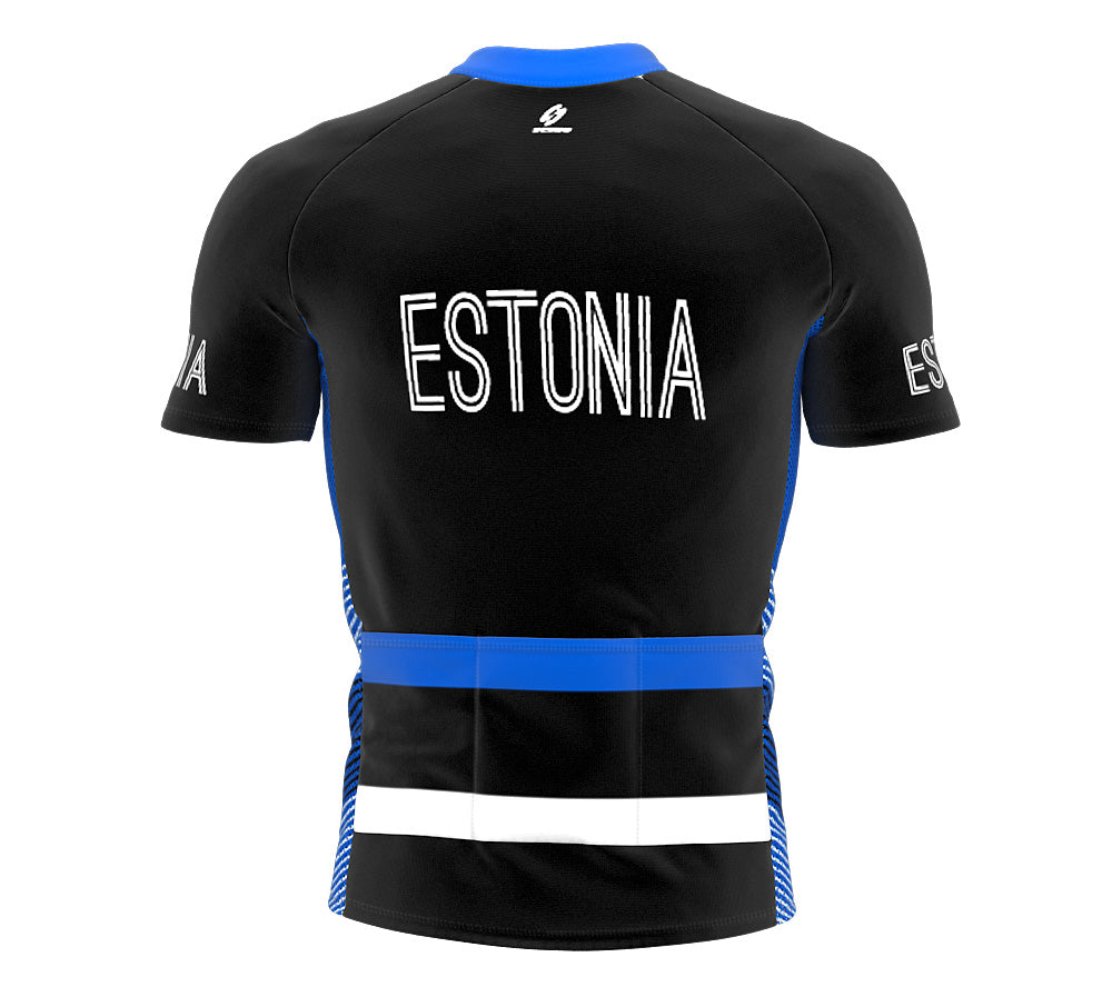 Estonia  Full Zipper Bike Short Sleeve Cycling Jersey