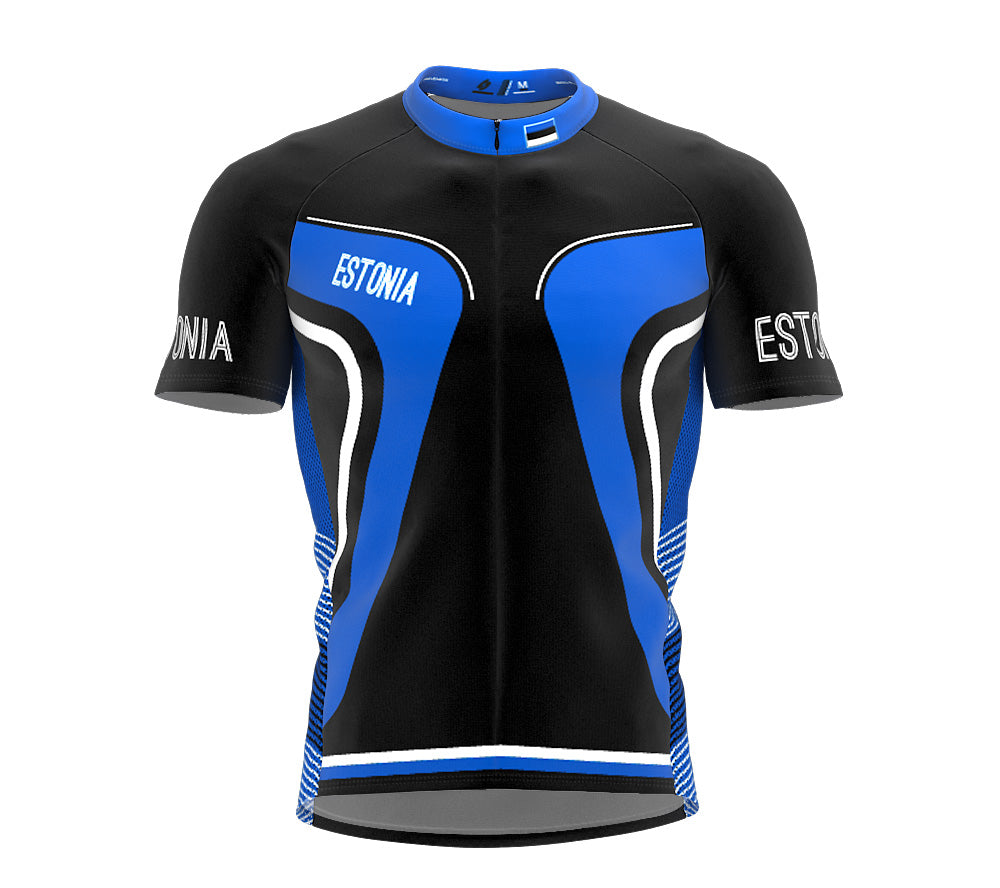 Estonia  Full Zipper Bike Short Sleeve Cycling Jersey