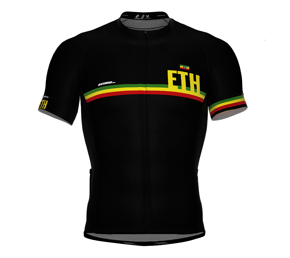 Ethiopia Black CODE Short Sleeve Cycling PRO Jersey for Men and WomenEthiopia Black CODE Short Sleeve Cycling PRO Jersey for Men and Women