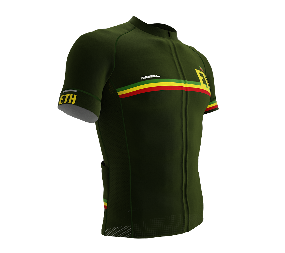 Ethiopia Green CODE Short Sleeve Cycling PRO Jersey for Men and Women
