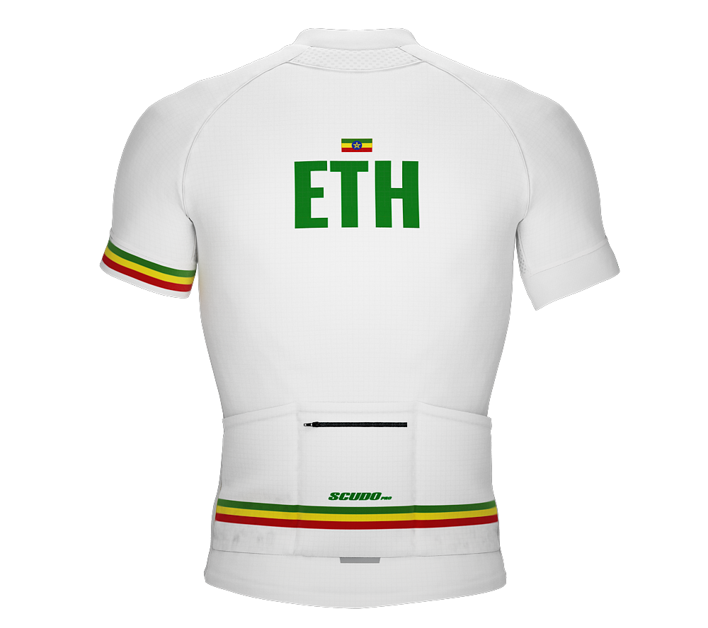Ethiopia White CODE Short Sleeve Cycling PRO Jersey for Men and Women