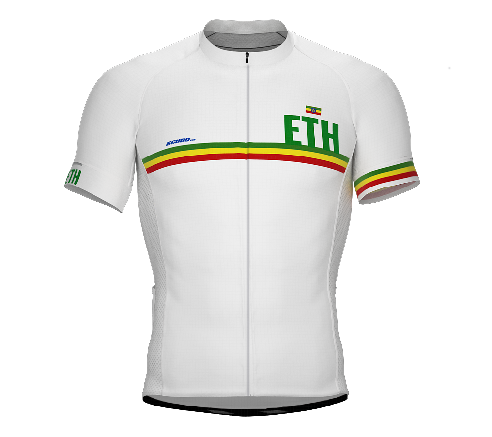 Ethiopia White CODE Short Sleeve Cycling PRO Jersey for Men and WomenEthiopia White CODE Short Sleeve Cycling PRO Jersey for Men and Women