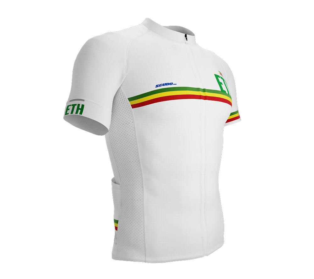 Ethiopia White CODE Short Sleeve Cycling PRO Jersey for Men and Women