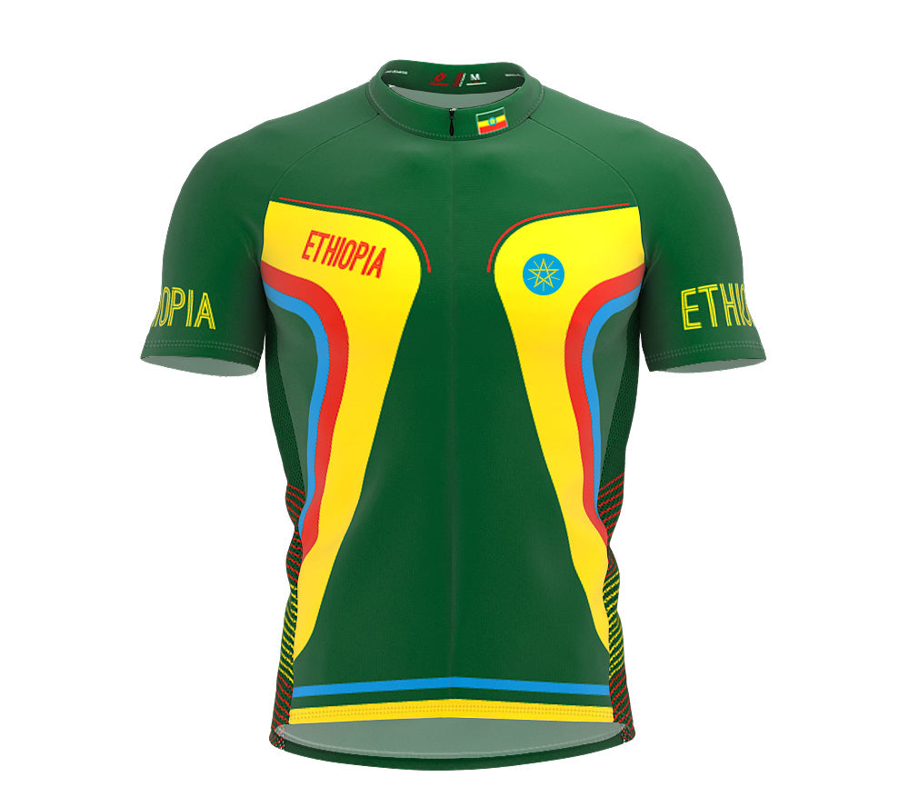 Ethiopia  Full Zipper Bike Short Sleeve Cycling Jersey