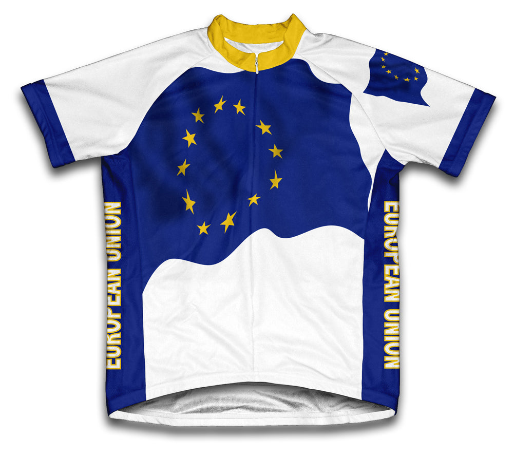 European Union Flag Short Sleeve Cycling Jersey Jersey for Men And Women – ScudoPro ScudoPro