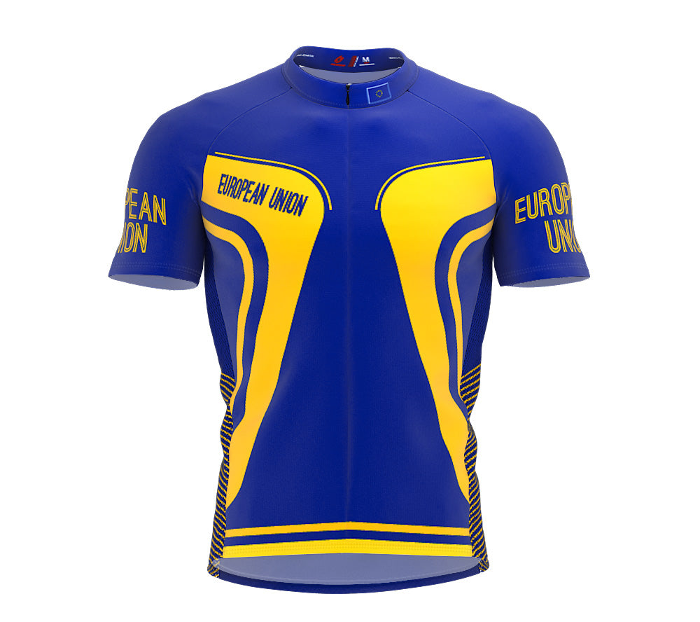 European Union  Full Zipper Bike Short Sleeve Cycling Jersey