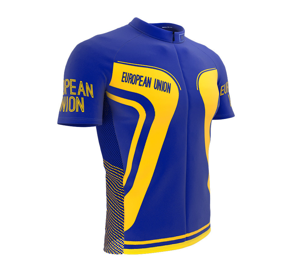 European Union  Full Zipper Bike Short Sleeve Cycling Jersey