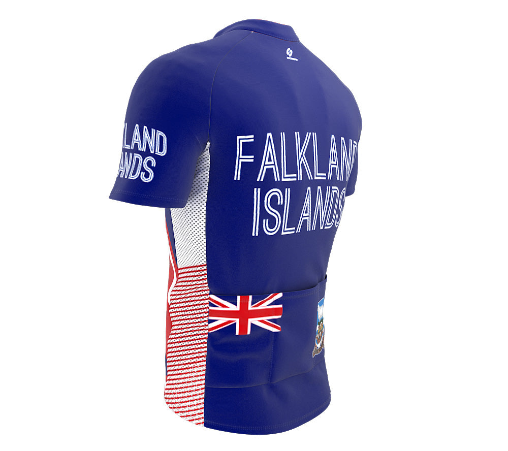 Falkland Islands  Full Zipper Bike Short Sleeve Cycling Jersey