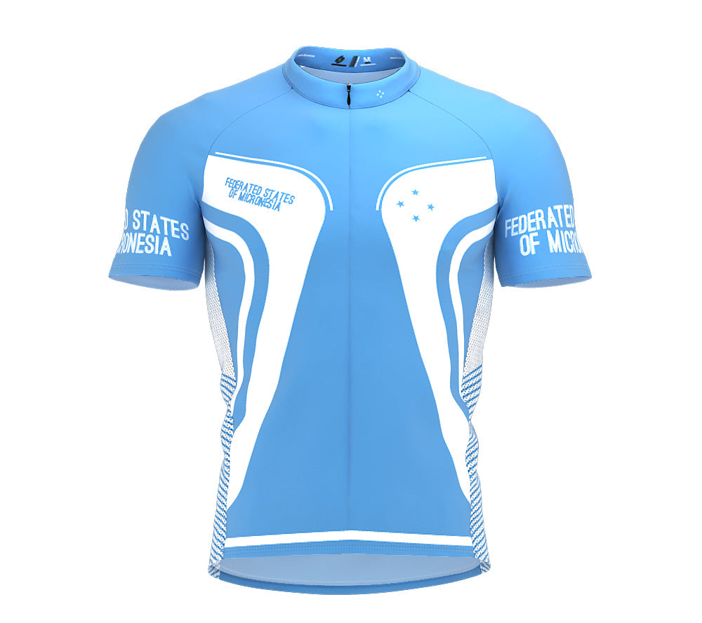 Federated States of Micronesia  Full Zipper Bike Short Sleeve Cycling Jersey