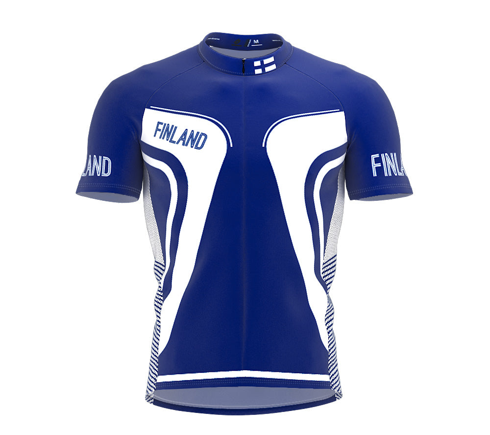 Finland  Full Zipper Bike Short Sleeve Cycling Jersey