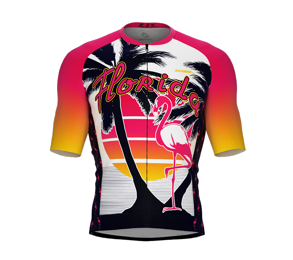 ScudoPro Pro-Elite Short Sleeve Cycling Jersey Florida USA State Icon landmark symbol identity  | Men and Women